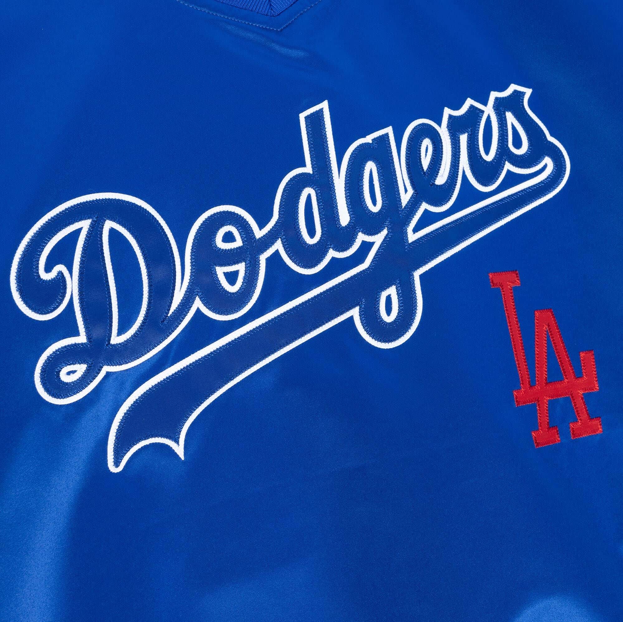 Mitchell &amp; Ness Los Angeles Dodgers Full Count V-Neck Pullover Satin Jacket