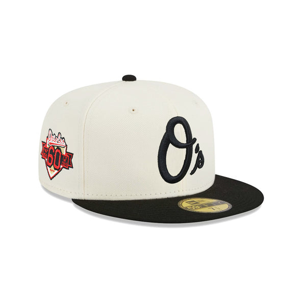 Baltimore Orioles Chrome Black 2 Tone 60th Anniversary SP 59Fifty Fitted