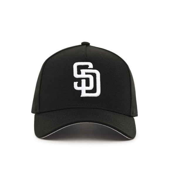 San Diego Padres Black On White 9Forty A-Frame Snapback