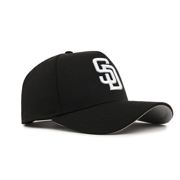 San Diego Padres Black On White 9Forty A-Frame Snapback