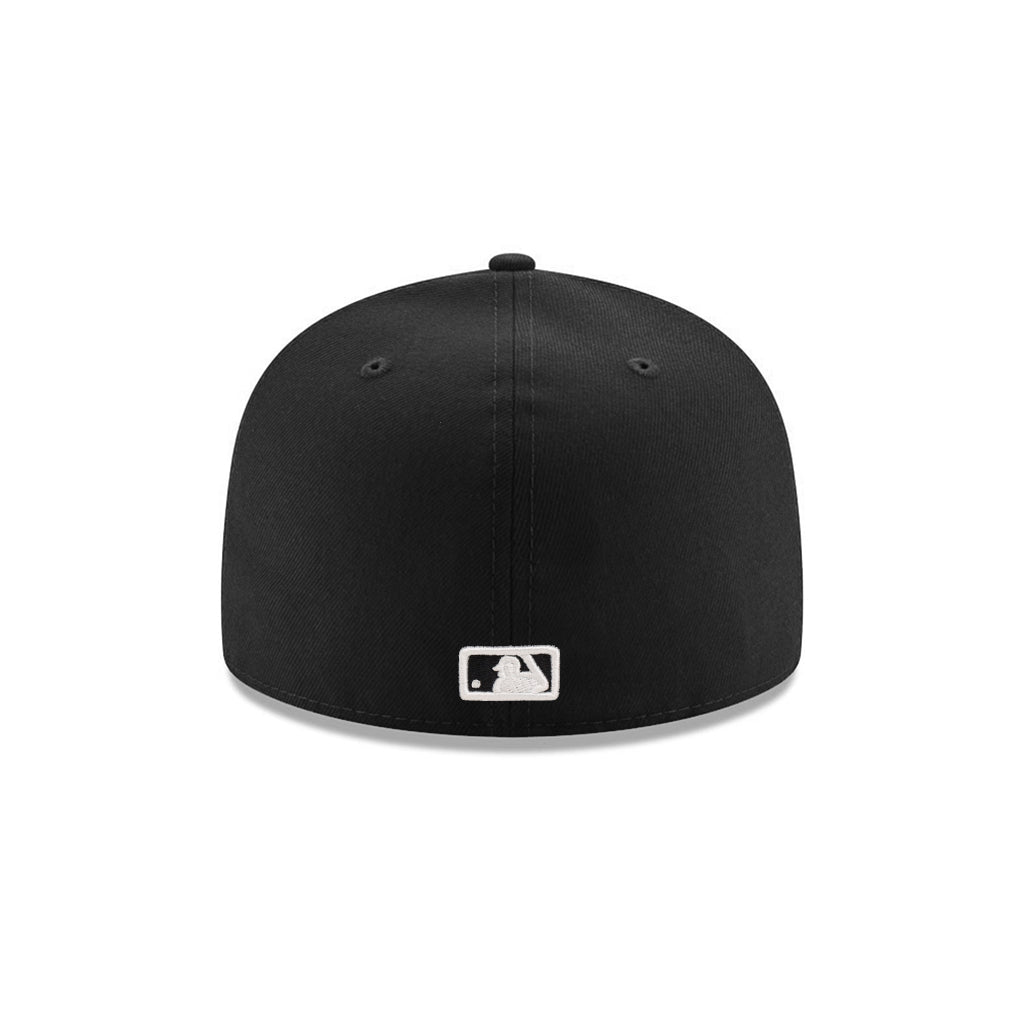 San Diego Padres Black on Black White Outline 59Fifty Fitted