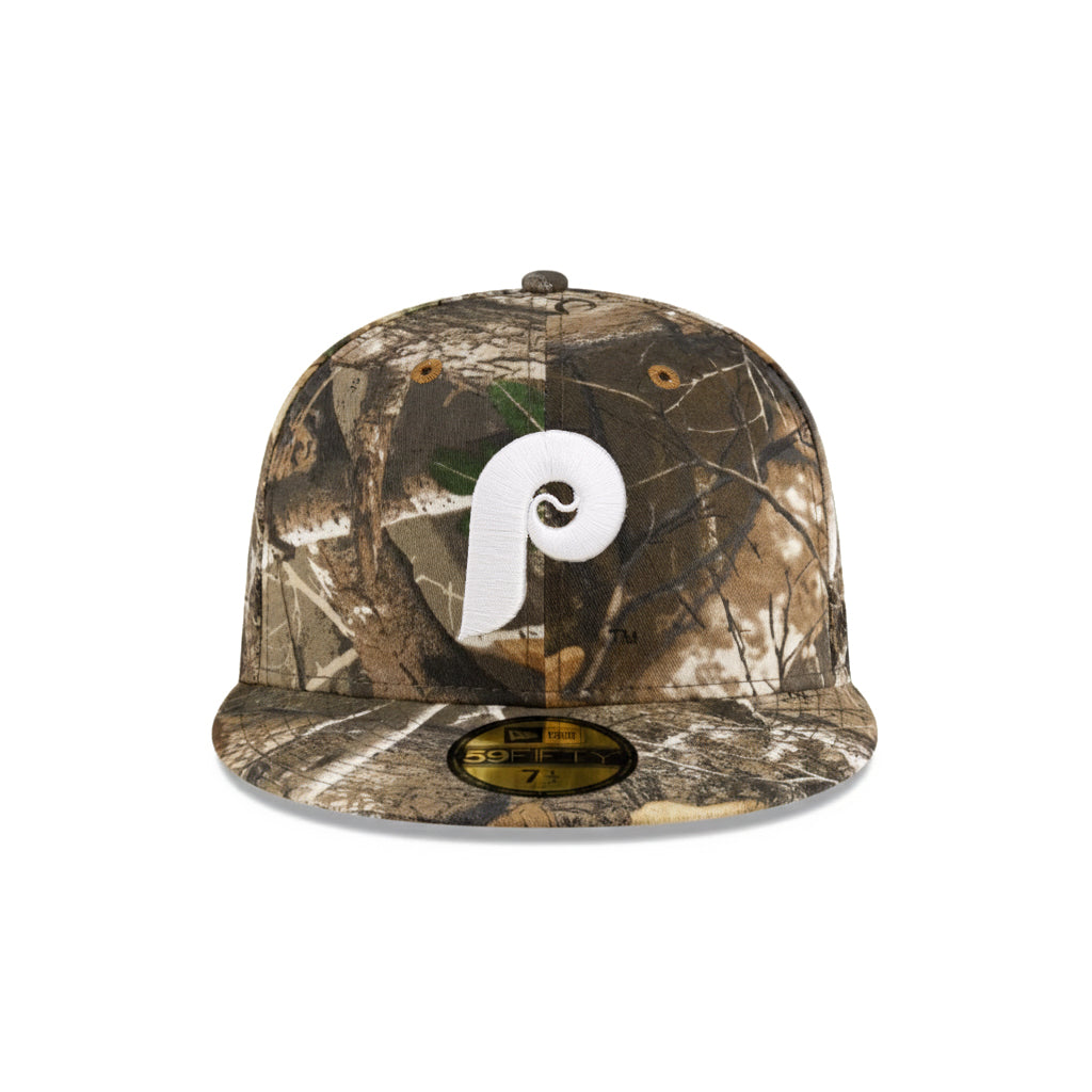 Philadelphia Phillies Real Tree On White 59Fifty Fitted