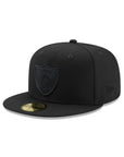 Las Vegas Raiders Black on Black Metal Badge 59Fifty Fitted