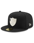 Las Vegas Raiders Black on Chrome Metal Badge 59Fifty Fitted