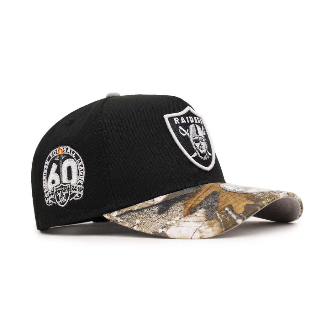 Las Vegas Raiders Black Real Tree 60th Anniversary SP 9Forty A-Frame Snapback