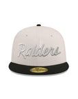 Las Vegas Raiders Script Stone Black 2 Tone 60th Anniversary SP 59Fifty Fitted