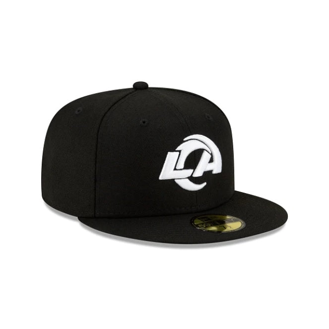 Los Angeles Rams Black on White NFL 59Fifty Fitted