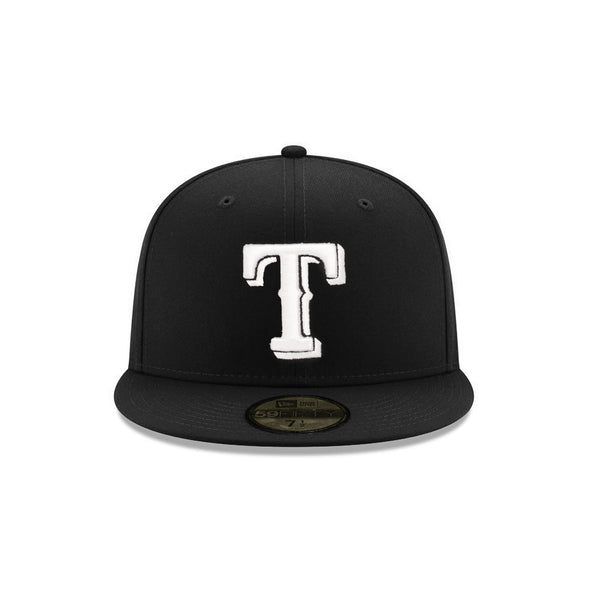 Texas Rangers Black on White 59Fifty Fitted