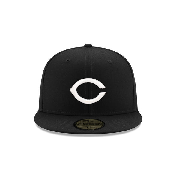 Cincinnati Reds Black on White 59Fifty Fitted