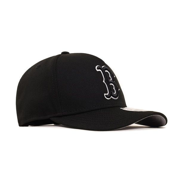 Boston Red Sox Black On Black White Outline 9Forty M-Crown A-Frame Snapback