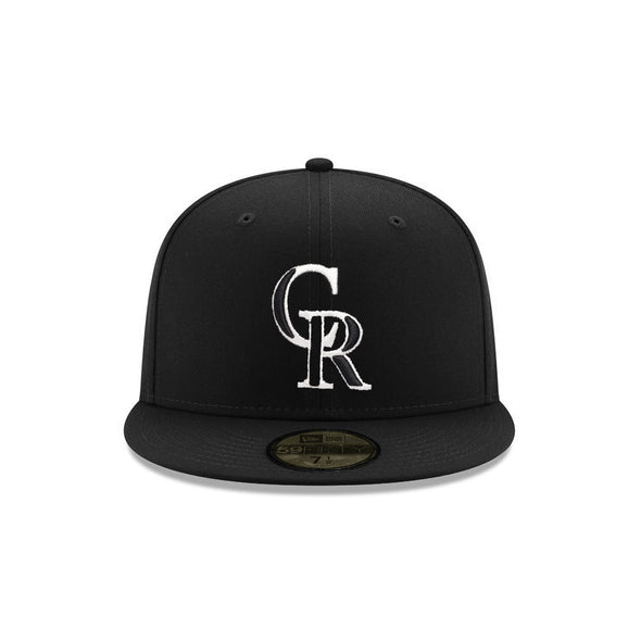 Colorado Rockies Black on White 59Fifty Fitted