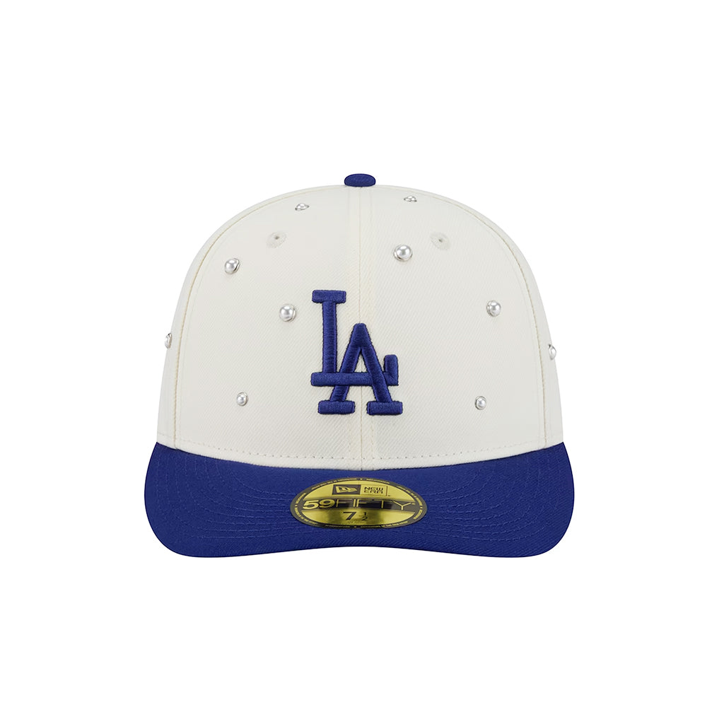 Los Angeles Dodgers Chrome Royal Pearl Stud Pre-Curved 59Fifty Fitted