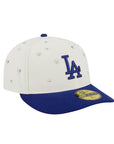 Los Angeles Dodgers Chrome Royal Pearl Stud Pre-Curved 59Fifty Fitted