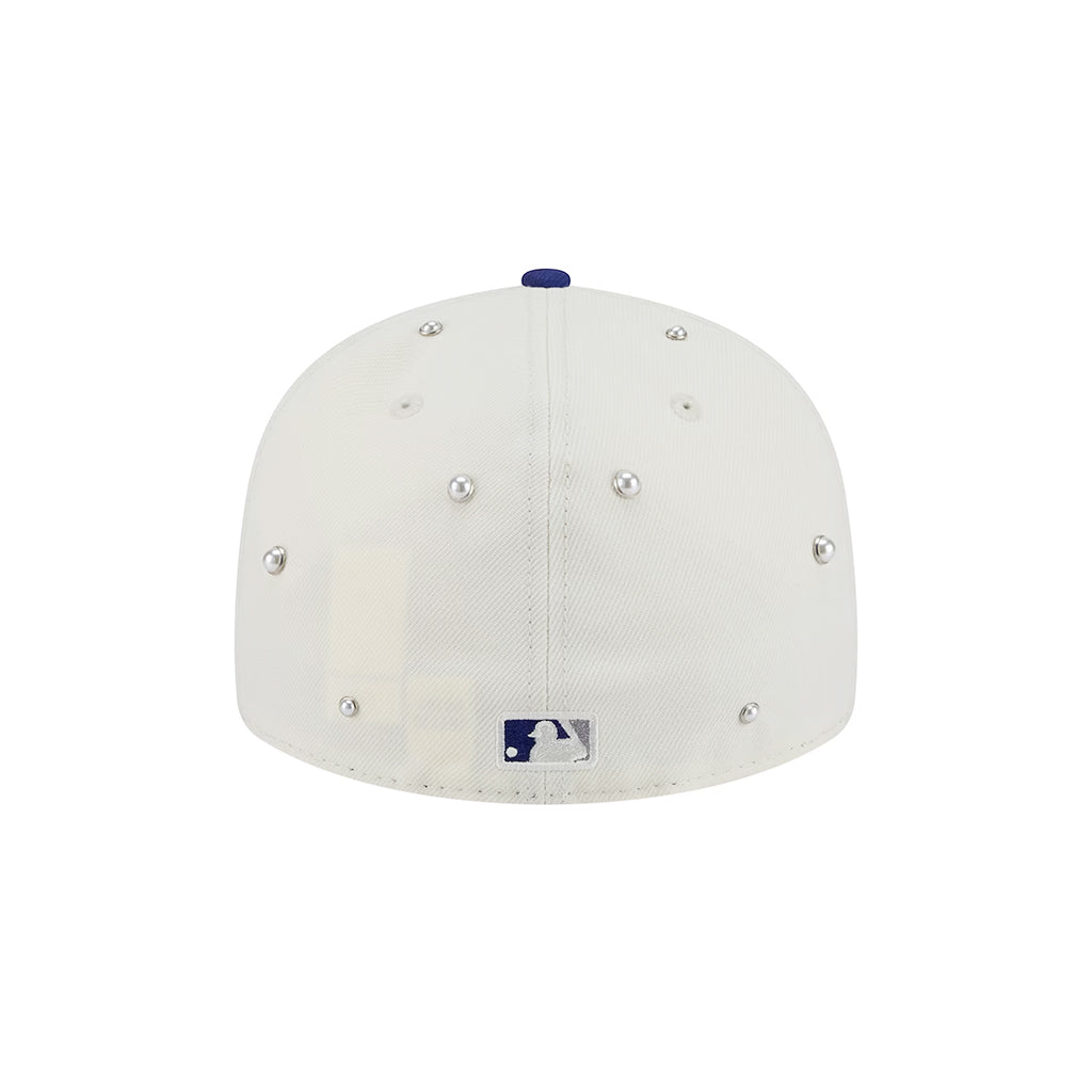 Los Angeles Dodgers Chrome Royal Pearl Stud Pre-Curved 59Fifty Fitted