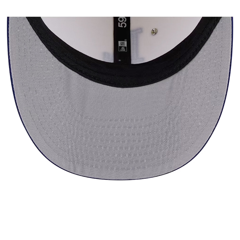 Los Angeles Dodgers Chrome Royal Pearl Stud Pre-Curved 59Fifty Fitted