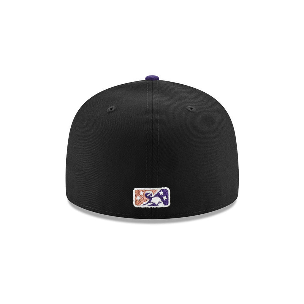 Salt Lake City Bees Black Purple 2 Tone Pacific Coast League SP MiLB 59Fifty Fitted