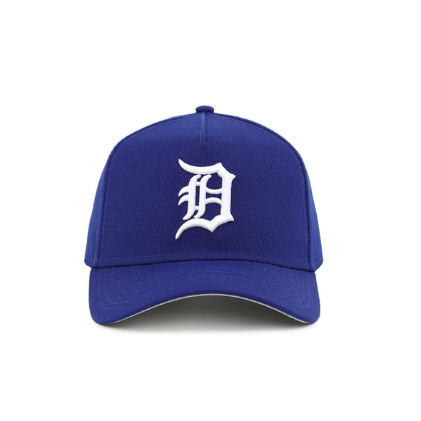 Detroit Tigers Royal Blue On White 9Forty A-Frame Snapback
