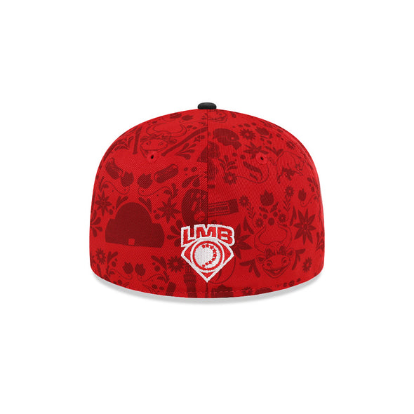 Toros De Tijuana Club De Beisbol Red Black 2 Tone Alternate 59Fifty Fitted