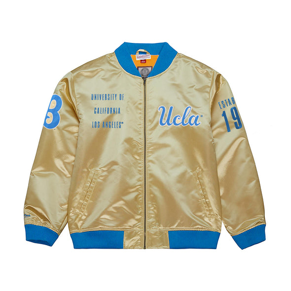 Mitchell & Ness University Of California Los Angeles UCLA Lightweight Gold Satin Jacket