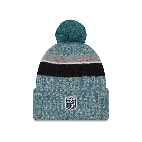 Philadelphia Eagles New Era 2023 NFL Sideline Sport Official Pom Knit Beanie