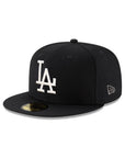 Los Angeles Dodgers Black On White Retro Basic Wool 59Fifty Fitted