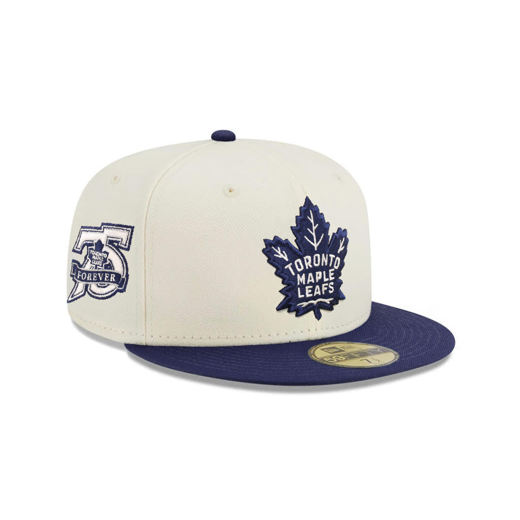 Toronto Maple Leafs Chrome Navy 2 Tone 75th Anniversary SP NHL 59Fifty  Fitted