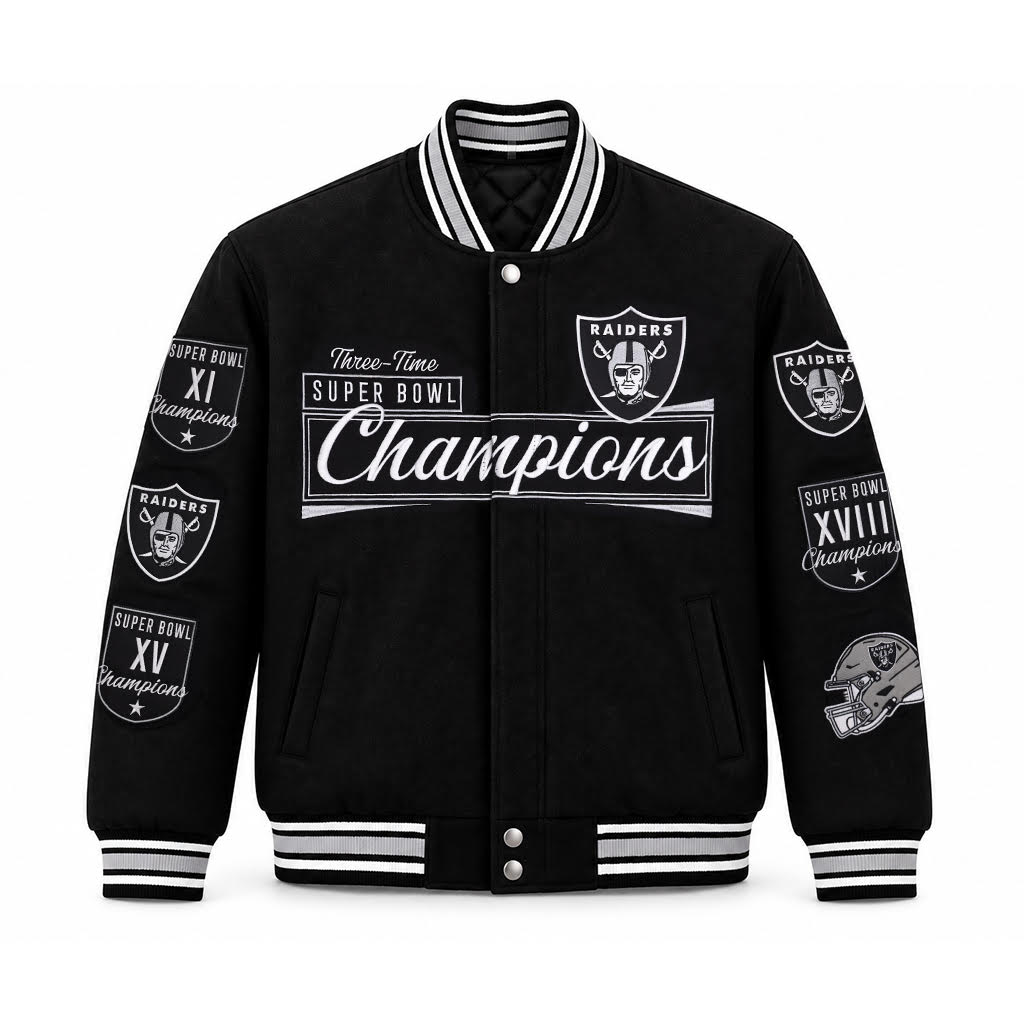 Las Vegas Raiders 3 Time Super Bowl Champions Reversible Jacket