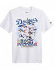 New Era Los Angeles Dodgers Back 2 Back World Series Champions Tee – White