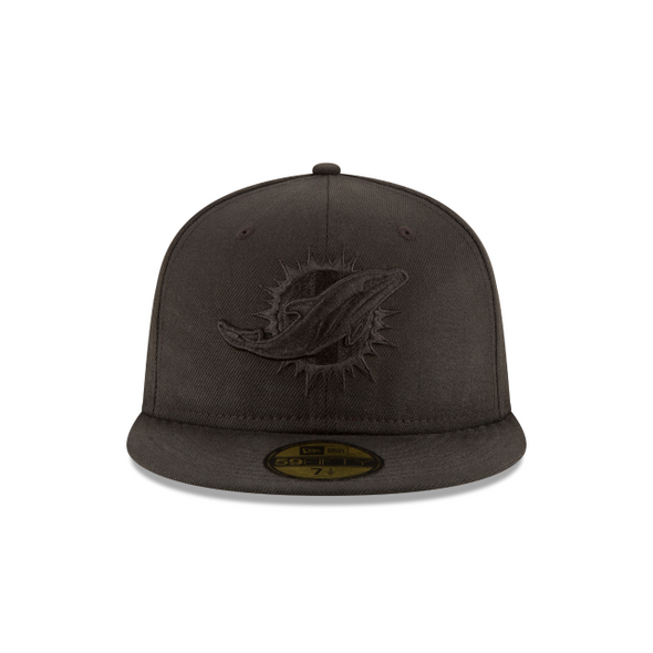 Miami Dolphins Black on Black 59Fifty Fitted Hat