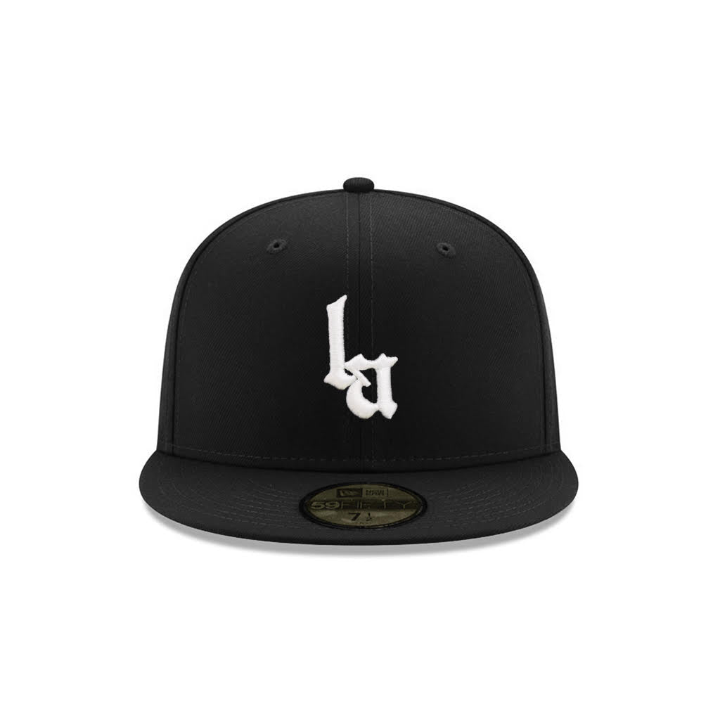 CrownMinded X Los Angeles The Standard LA Monogram Black On White 59Fifty Fitted