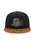Gwinnett Braves Black Peanut 2 Tone MiLB International League SP 59Fifty Fitted