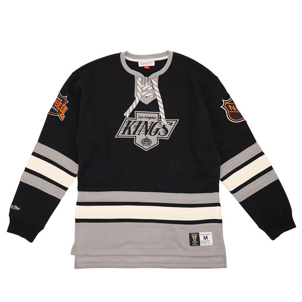 Mitchell & Ness Los Angeles Kings Heritage Lace Up Crew Vintage Logo NHL Jersey