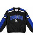 GIII Los Angeles Dodgers Block Logo Pullover V-Neck Black Royal Windbreaker