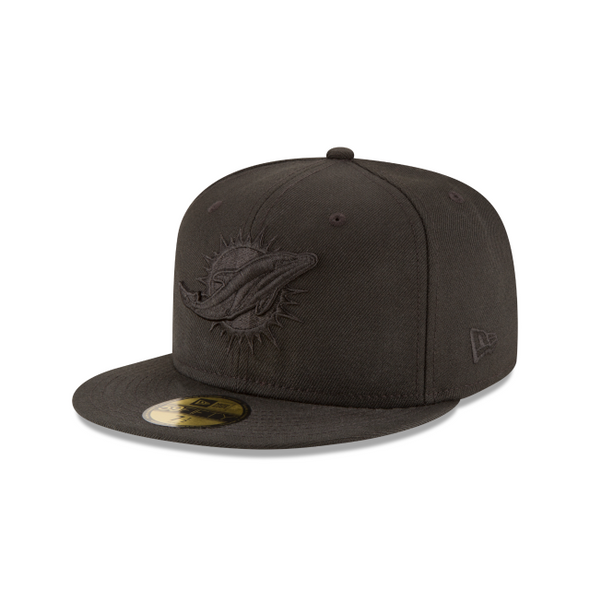 Miami Dolphins Black on Black 59Fifty Fitted Hat