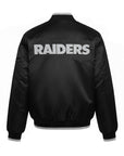Starter Las Vegas Raiders Color Block Full Zip Black Satin Varsity Jacket