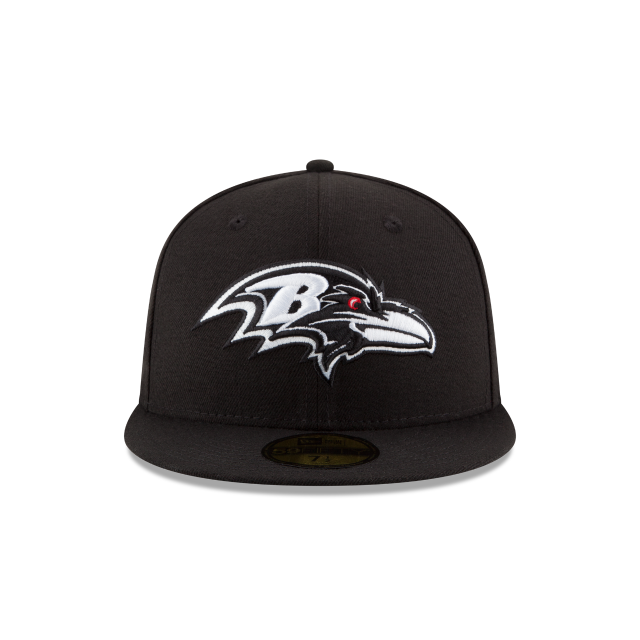 Baltimore Ravens Black On White 59Fifty Fitted