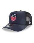 USA US Soccer Mens National Team Faded Worn Navy Trucker 9Fifty A-Frame Snapback