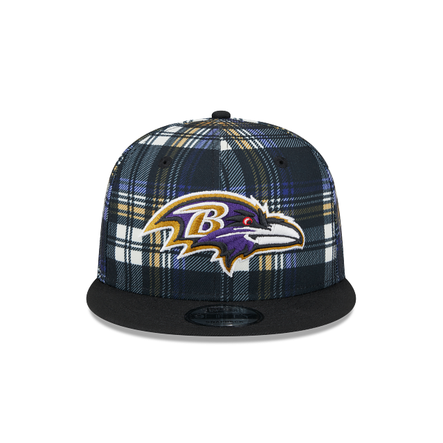 Baltimore Ravens Plaid Black 2 Tone 9Fifty Snapback Cap