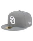 San Diego Padres Storm Gray On White 59Fifty Color Basic Fitted