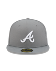 Atlanta Braves Storm Gray On White 59Fifty Color Basic Fitted