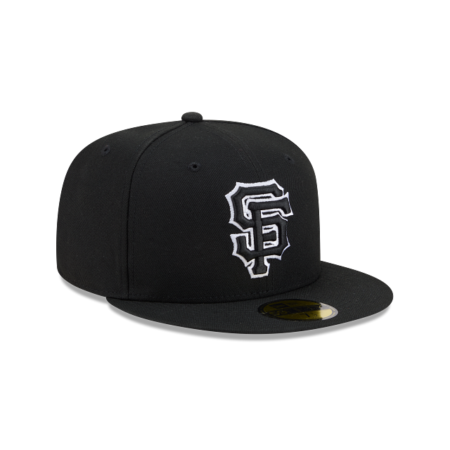 San Francisco Giants Black On Black White Outline 59Fifty Color Basic Fitted