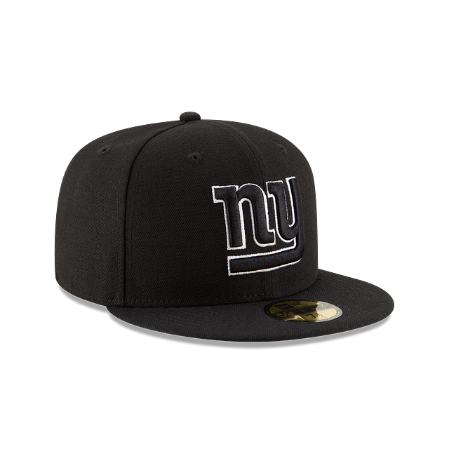New York Giants Black On Black White Outline 59Fifty Fitted