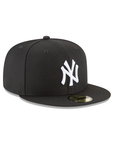 New York Yankees MLB Basic Black on White 59Fifty Fitted Hat