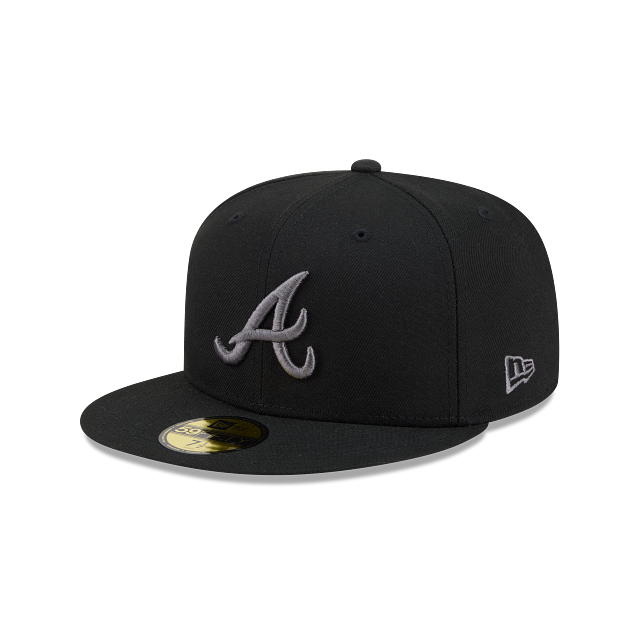 Atlanta Braves Black On Graphite 59Fifty Color Basic Fitted