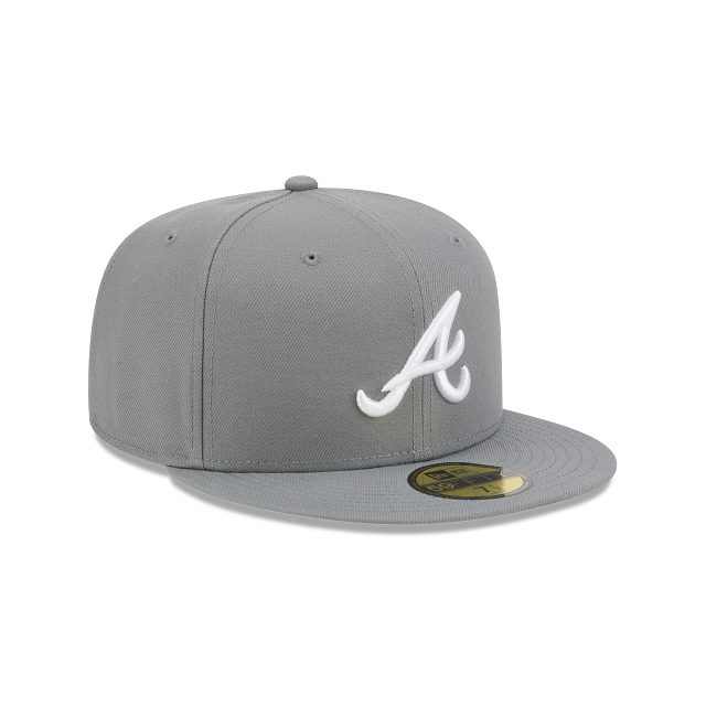 Atlanta Braves Storm Gray On White 59Fifty Color Basic Fitted