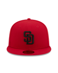 San Diego Padres Scarlet Red On Black 59Fifty Color Basic Fitted