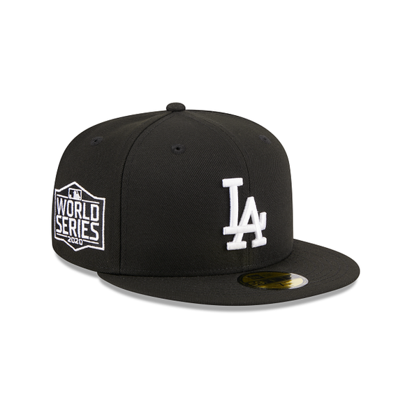 Los Angeles Dodgers Black White 2020 World Series Side Patch 59Fifty Fitted