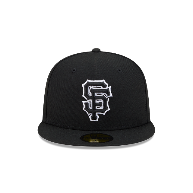 San Francisco Giants Black On Black White Outline 59Fifty Color Basic Fitted