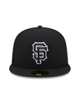 San Francisco Giants Black On Black White Outline 59Fifty Color Basic Fitted
