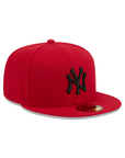 New York Yankees Scarlet Red On Black 59Fifty Color Basic Fitted